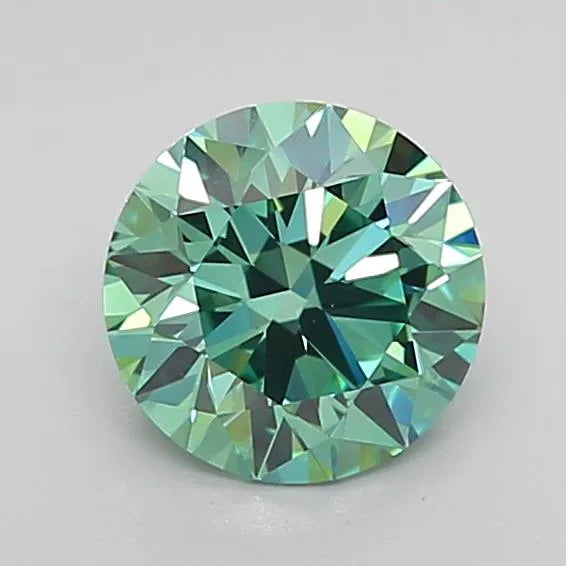 1.01ct Round Lab Grown Diamond (Colour Fancy Vivid Green, Clarity VVS2, Cut ID, IGI Certified)