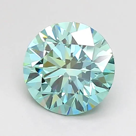 1.01ct Round Lab Grown Diamond (Colour Fancy Vivid Green, Clarity VVS2, Cut ID, IGI Certified)