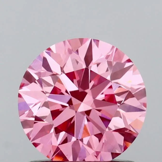 1.01ct Round Lab Grown Diamond (Colour Fancy Vivid Pink, Clarity VS1, Cut EX, IGI Certified)