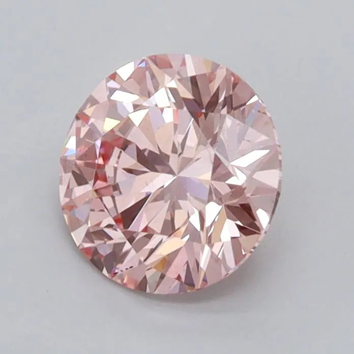 1.01ct Round Lab Grown Diamond (Colour Fancy Vivid Pink, Clarity VS2, Cut ID, IGI Certified)