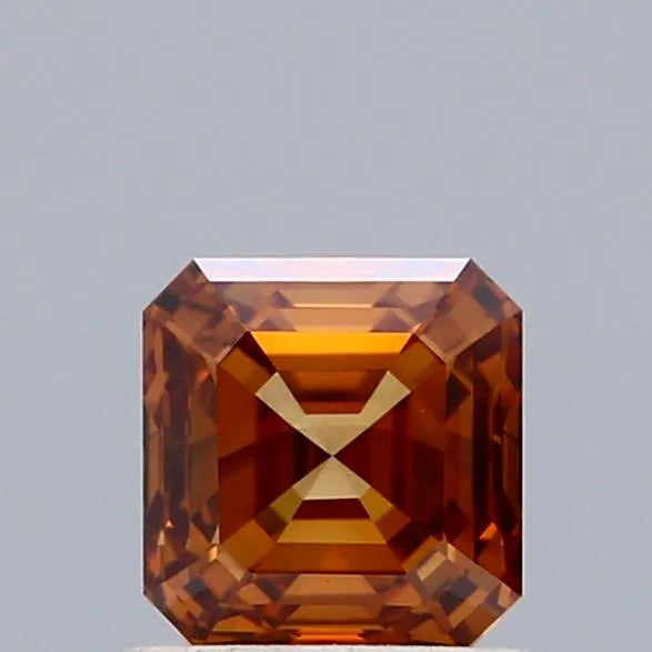 1.01ct Square emerald Lab Grown Diamond (Colour Fancy Orange, Clarity SI1, IGI Certified)