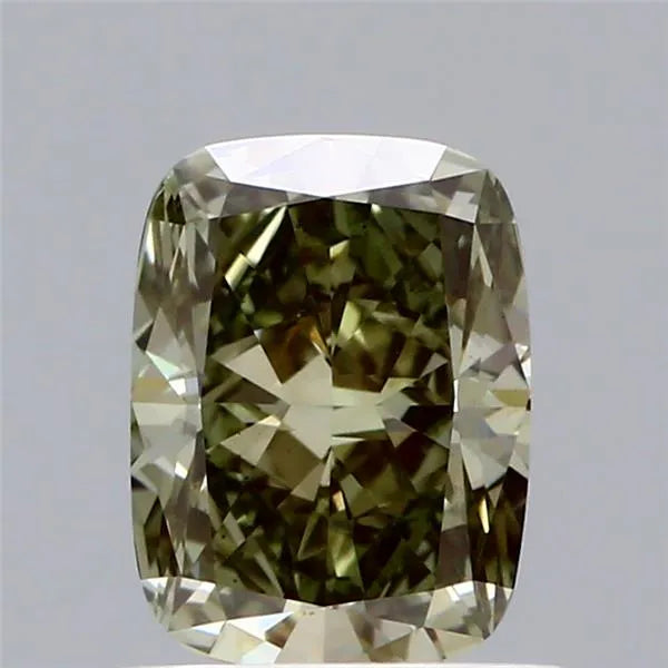 1.02ct Cushion brilliant Lab Grown Diamond (Colour Fancy Gray Green, Clarity VS1, Cut GD, IGI Certified)