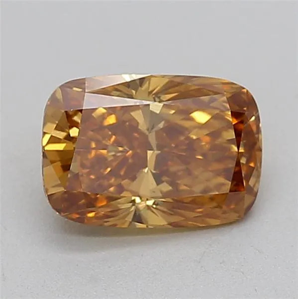 1.02ct Cushion brilliant Lab Grown Diamond (Colour Fancy Yellowish Brown, Clarity VS2, IGI Certified)