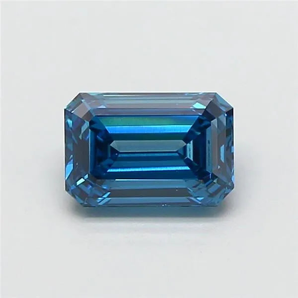 1.02ct Emerald Lab Grown Diamond (Colour Fancy Vivid Blue, Clarity VS1, IGI Certified)