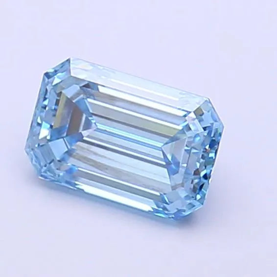 1.02ct Emerald Lab Grown Diamond (Colour Fancy Vivid Blue, Clarity VS2, IGI Certified)