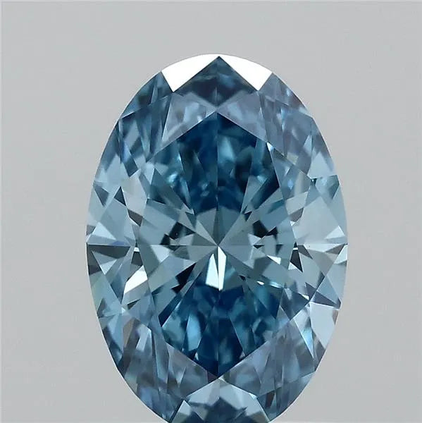 1.02ct Oval Lab Grown Diamond (Colour Fancy Vivid Blue, Clarity VS1, IGI Certified)