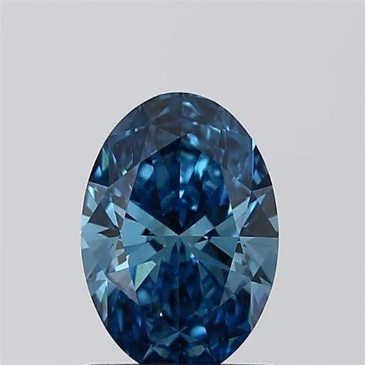 1.02ct Oval Lab Grown Diamond (Colour Fancy Vivid Blue, Clarity VS1, IGI Certified)