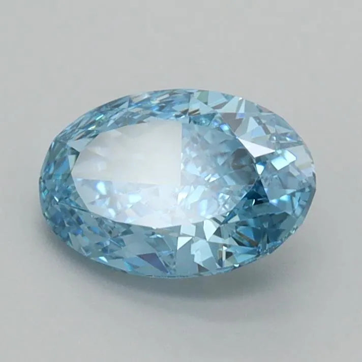 1.02ct Oval Lab Grown Diamond (Colour Fancy Vivid Blue, Clarity VVS2, IGI Certified)