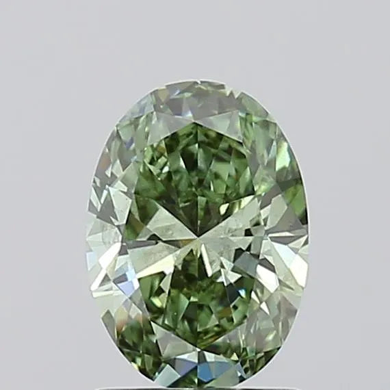 1.02ct Oval Lab Grown Diamond (Colour Fancy Vivid Green, Clarity VS2, IGI Certified)