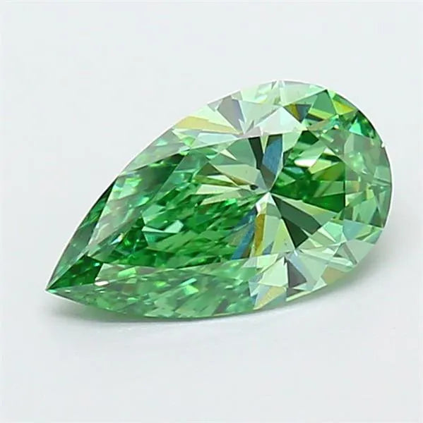 1.02ct Pear Lab Grown Diamond (Colour Fancy Vivid Green, Clarity VS1, IGI Certified)