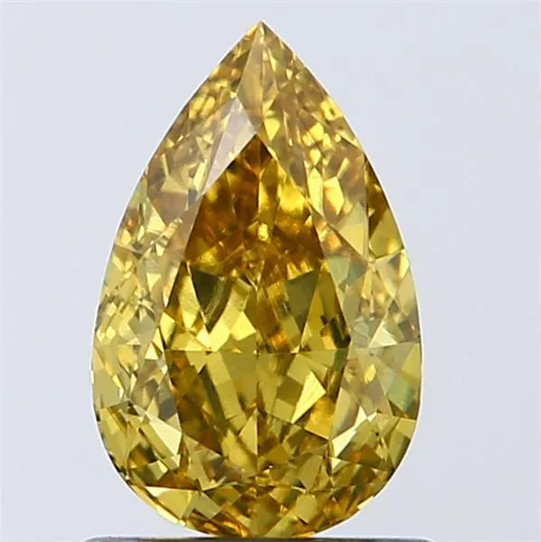 1.02ct Pear Lab Grown Diamond (Colour Fancy Vivid Yellow, Clarity VVS2, IGI Certified)