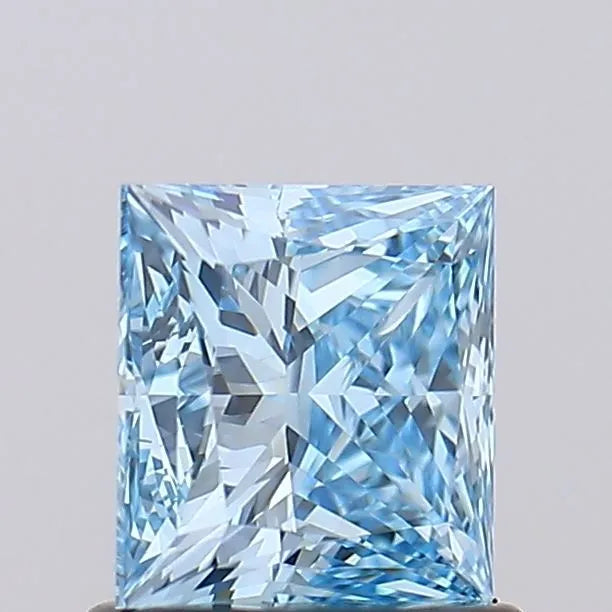 1.02ct Princess Lab Grown Diamond (Colour Fancy Vivid Blue, Clarity VVS1, IGI Certified)