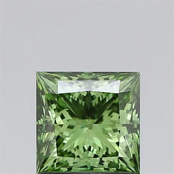 1.02ct Princess Lab Grown Diamond (Colour Fancy Vivid Green, Clarity VS2, IGI Certified)