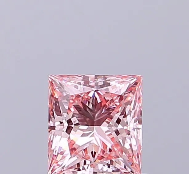 1.02ct Princess Lab Grown Diamond (Colour Fancy Vivid Pink, Clarity VS2, IGI Certified)