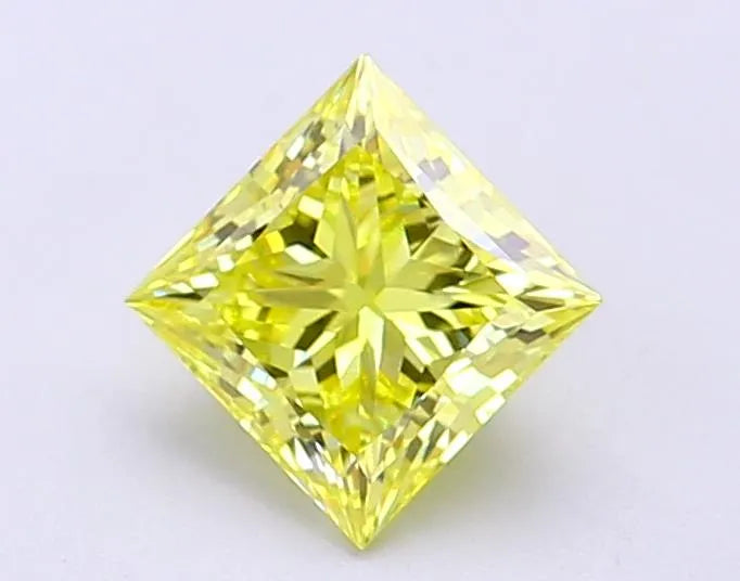 1.02ct Princess Lab Grown Diamond (Colour Fancy Vivid Yellow, Clarity VVS2, IGI Certified)