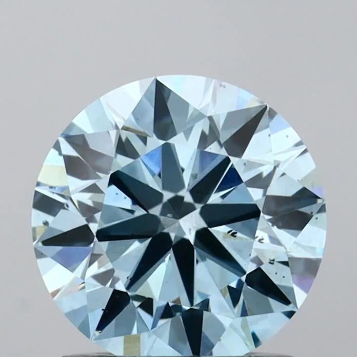 1.02ct Round Lab Grown Diamond (Colour Fancy Vivid Blue, Clarity SI1, Cut ID, IGI Certified)
