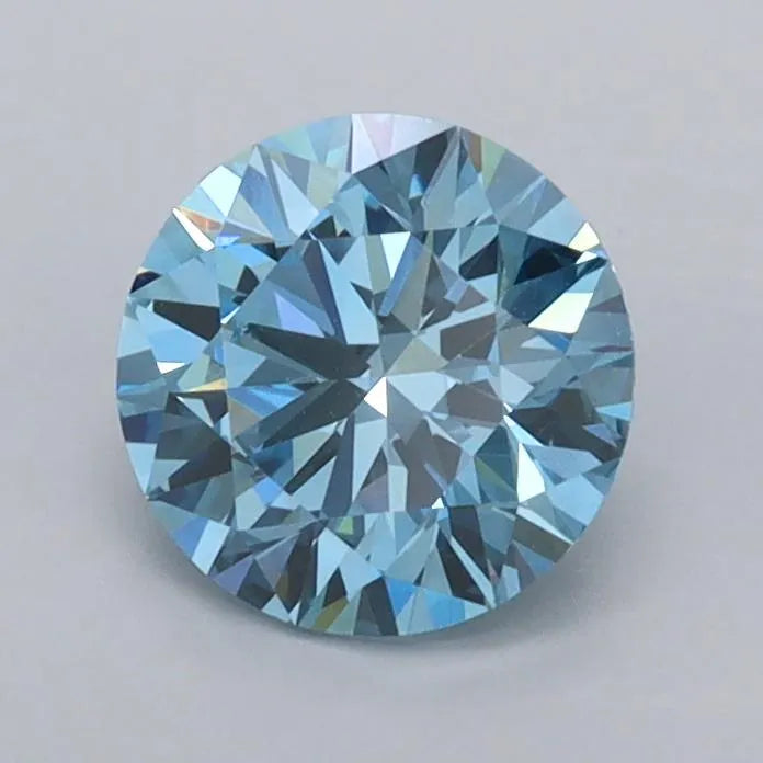 1.02ct Round Lab Grown Diamond (Colour Fancy Vivid Blue, Clarity VVS1, Cut ID, IGI Certified)