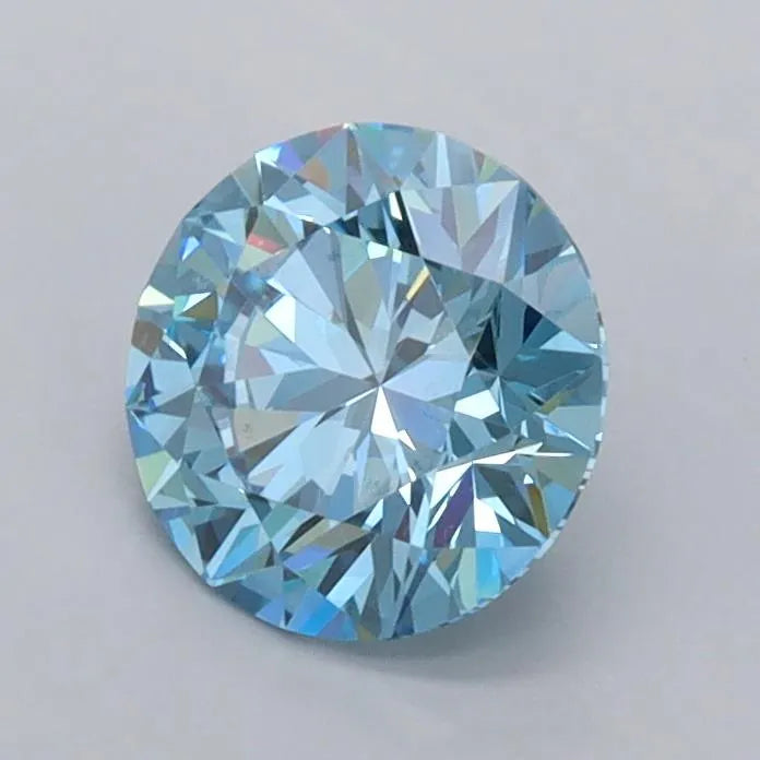 1.02ct Round Lab Grown Diamond (Colour Fancy Vivid Blue, Clarity VVS2, Cut ID, IGI Certified)