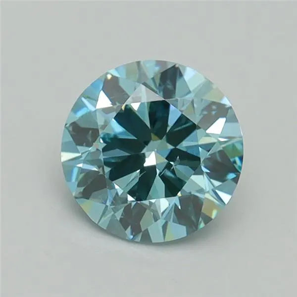 1.02ct Round Lab Grown Diamond (Colour Fancy Vivid Green Blue, Clarity SI1, Cut ID, IGI Certified)