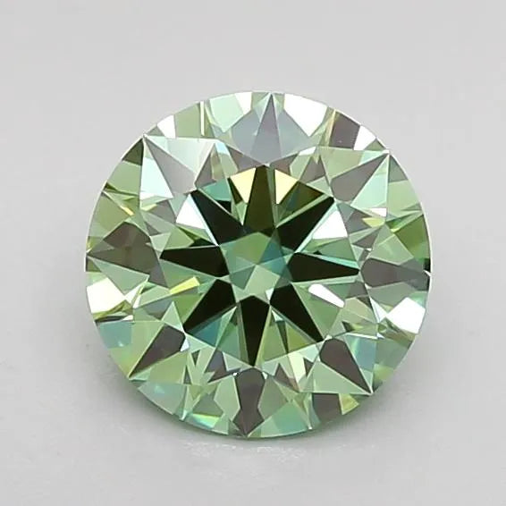 1.02ct Round Lab Grown Diamond (Colour Fancy Vivid Green, Clarity VVS2, Cut ID, IGI Certified)