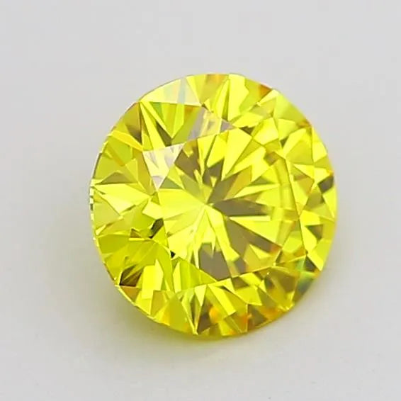 1.02ct Round Lab Grown Diamond (Colour Fancy Vivid Yellow, Clarity IF, Cut EX, IGI Certified)