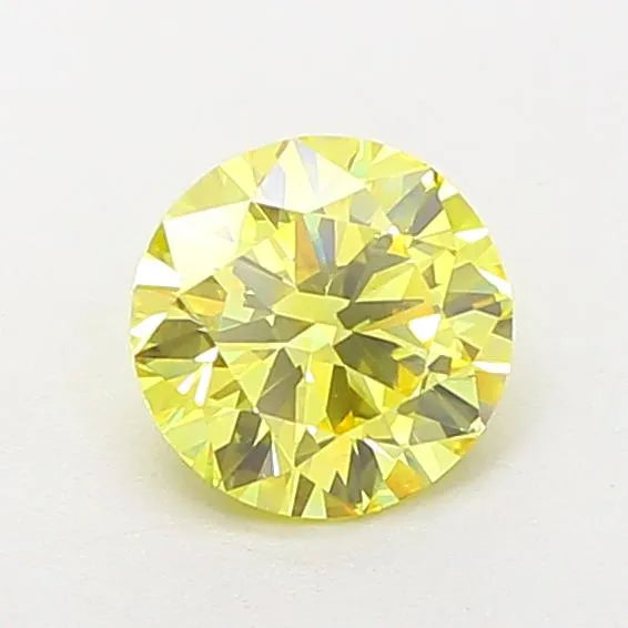 1.02ct Round Lab Grown Diamond (Colour Fancy Vivid Yellow, Clarity VVS2, Cut ID, IGI Certified)