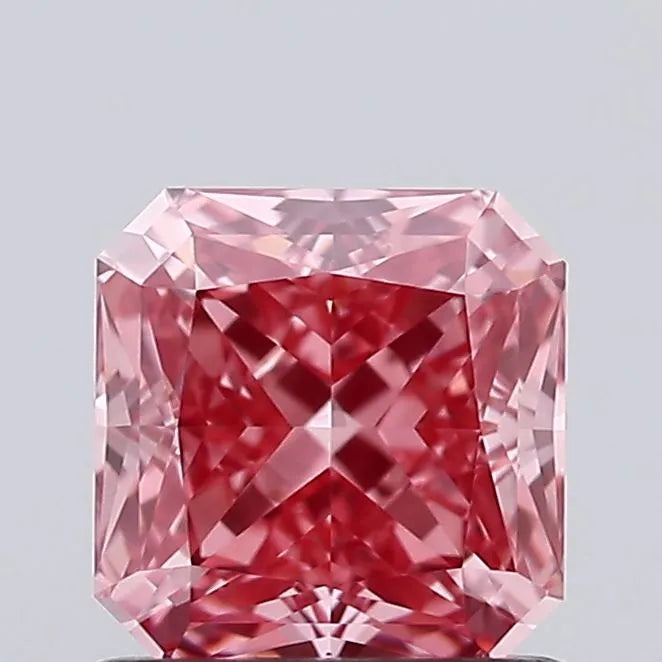 1.02ct Square radiant Lab Grown Diamond (Colour Fancy Vivid Pink, Clarity VS1, IGI Certified)