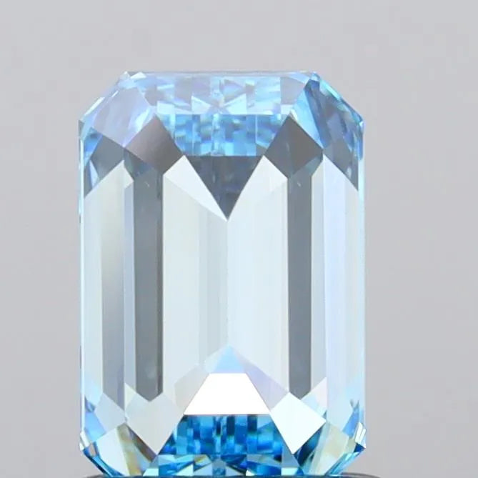 1.03ct Emerald Lab Grown Diamond (Colour Fancy Vivid Blue, Clarity VVS1, IGI Certified)