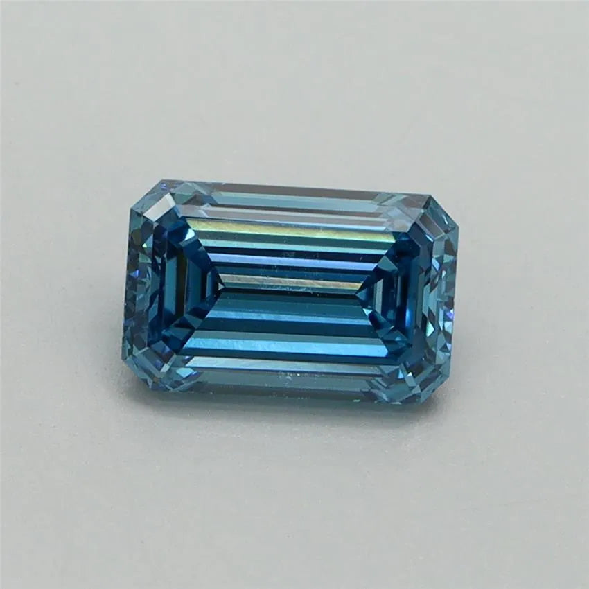 1.03ct Emerald Lab Grown Diamond (Colour Fancy Vivid Blue, Clarity VVS2, IGI Certified)