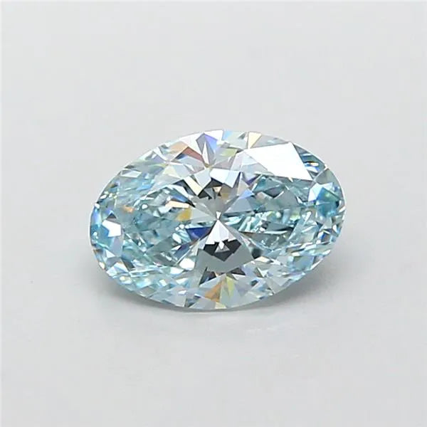 1.03ct Oval Lab Grown Diamond (Colour Fancy Intense Green Blue, Clarity VVS2, IGI Certified)