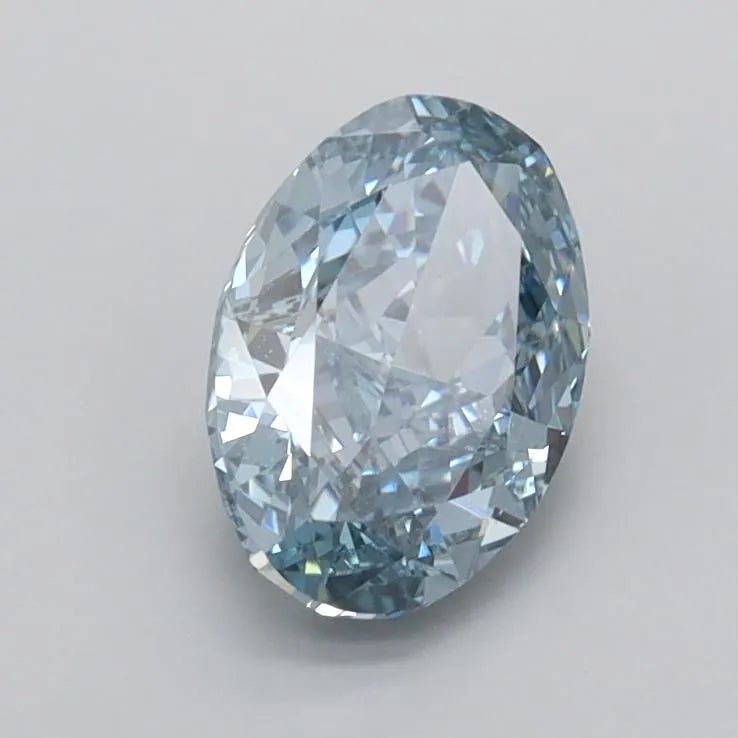 1.03ct Oval Lab Grown Diamond (Colour Fancy Vivid Blue, Clarity VS1, IGI Certified)