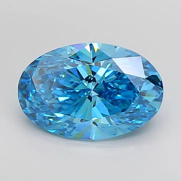1.03ct Oval Lab Grown Diamond (Colour Fancy Vivid Blue, Clarity VS1, IGI Certified)