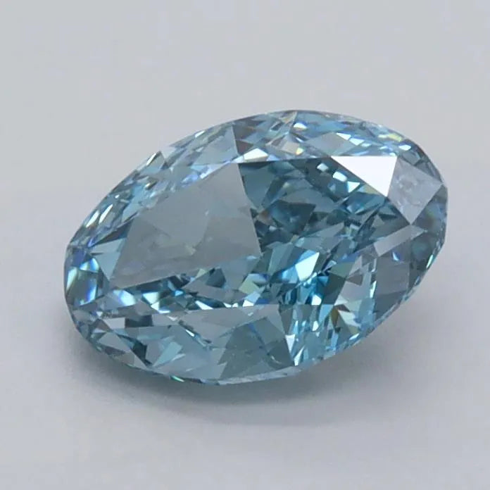 1.03ct Oval Lab Grown Diamond (Colour Fancy Vivid Blue, Clarity VS1, IGI Certified)