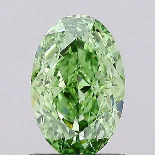 1.03ct Oval Lab Grown Diamond (Colour Fancy Vivid Green, Clarity IF, IGI Certified)