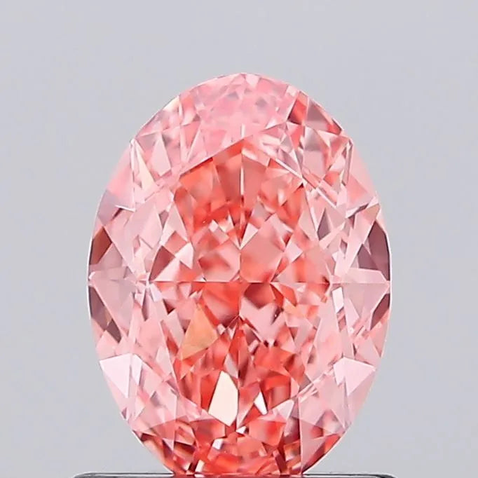 1.03ct Oval Lab Grown Diamond (Colour Fancy Vivid Pink, Clarity VVS1, IGI Certified)