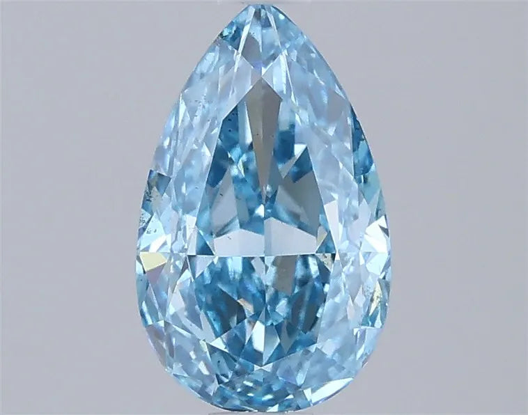 1.03ct Pear Lab Grown Diamond (Colour Fancy Vivid Blue, Clarity SI1, IGI Certified)