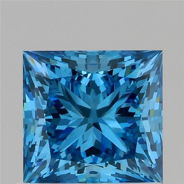 1.03ct Princess Lab Grown Diamond (Colour Fancy Vivid Blue, Clarity VS2, IGI Certified)