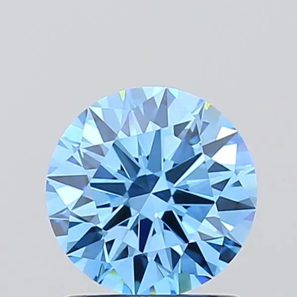 1.03ct Round Lab Grown Diamond (Colour Fancy Vivid Blue, Clarity VVS1, Cut EX, IGI Certified)