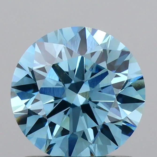 1.03ct Round Lab Grown Diamond (Colour Fancy Vivid Blue, Clarity VVS2, Cut ID, IGI Certified)