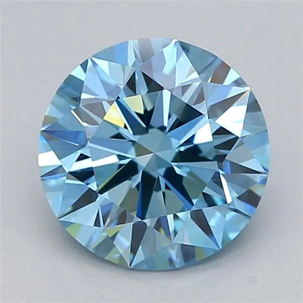 1.03ct Round Lab Grown Diamond (Colour Fancy Vivid Blue, Clarity VVS2, Cut ID, IGI Certified)