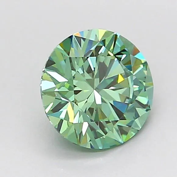 1.03ct Round Lab Grown Diamond (Colour Fancy Vivid Green, Clarity VVS2, Cut ID, IGI Certified)