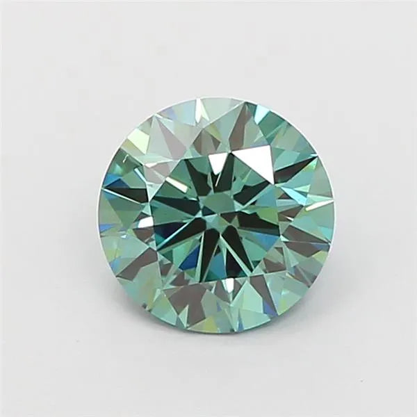 1.03ct Round Lab Grown Diamond (Colour Fancy Vivid Green, Clarity VVS2, Cut ID, IGI Certified)