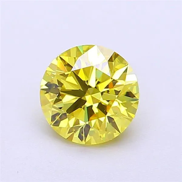 1.03ct Round Lab Grown Diamond (Colour Fancy Vivid Yellow, Clarity VVS1, Cut ID, IGI Certified)