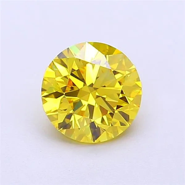 1.03ct Round Lab Grown Diamond (Colour Fancy Vivid Yellow, Clarity VVS1, Cut ID, IGI Certified)