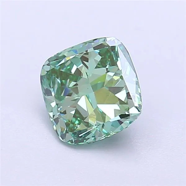 1.04ct Cushion modified Lab Grown Diamond (Colour Fancy Vivid Green, Clarity VS1, IGI Certified)