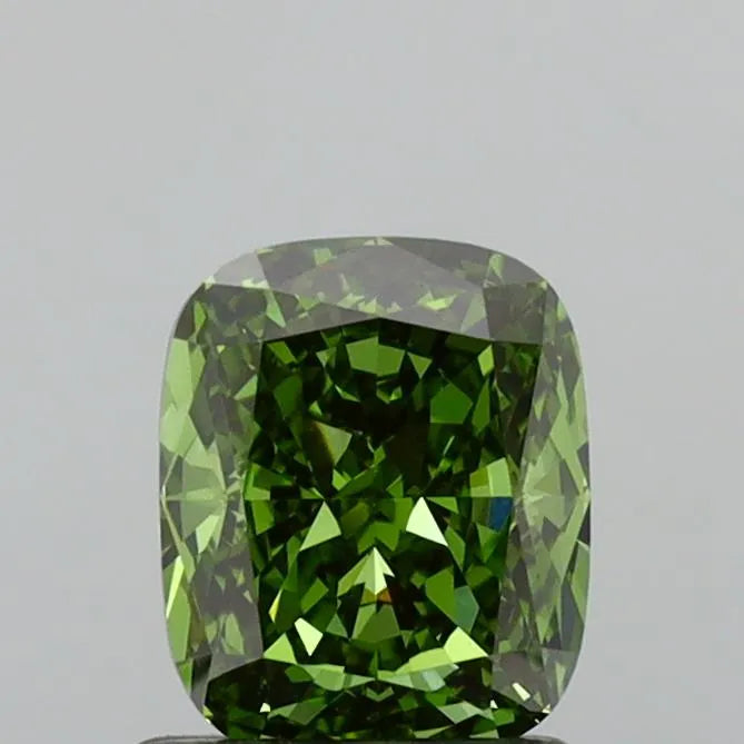1.04ct Cushion modified Lab Grown Diamond (Colour Fancy Vivid Green, Clarity VVS2, IGI Certified)