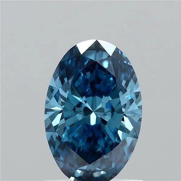 1.04ct Oval Lab Grown Diamond (Colour Fancy Vivid Blue, Clarity VS1, IGI Certified)