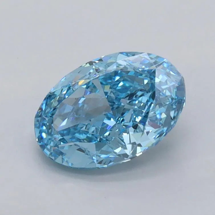 1.04ct Oval Lab Grown Diamond (Colour Fancy Vivid Blue, Clarity VS1, IGI Certified)
