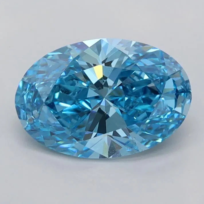 1.04ct Oval Lab Grown Diamond (Colour Fancy Vivid Blue, Clarity VVS2, IGI Certified)