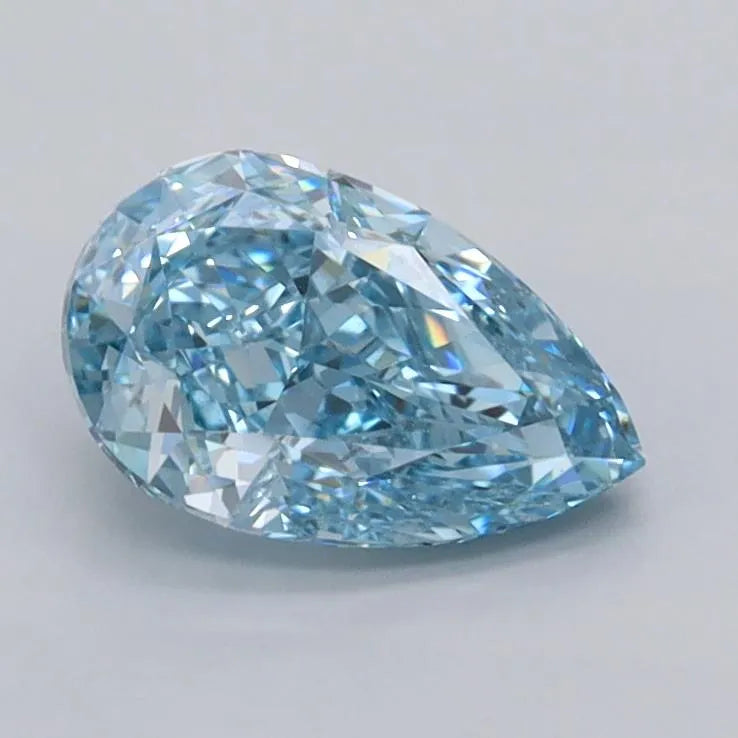 1.04ct Pear Lab Grown Diamond (Colour Fancy Vivid Blue, Clarity VVS1, IGI Certified)